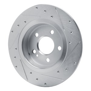 Mercedes-Benz A220 Brake Rotor (1) - Rear Left - R1 Concepts - Drilled & Slotted - Silver - `19-`26